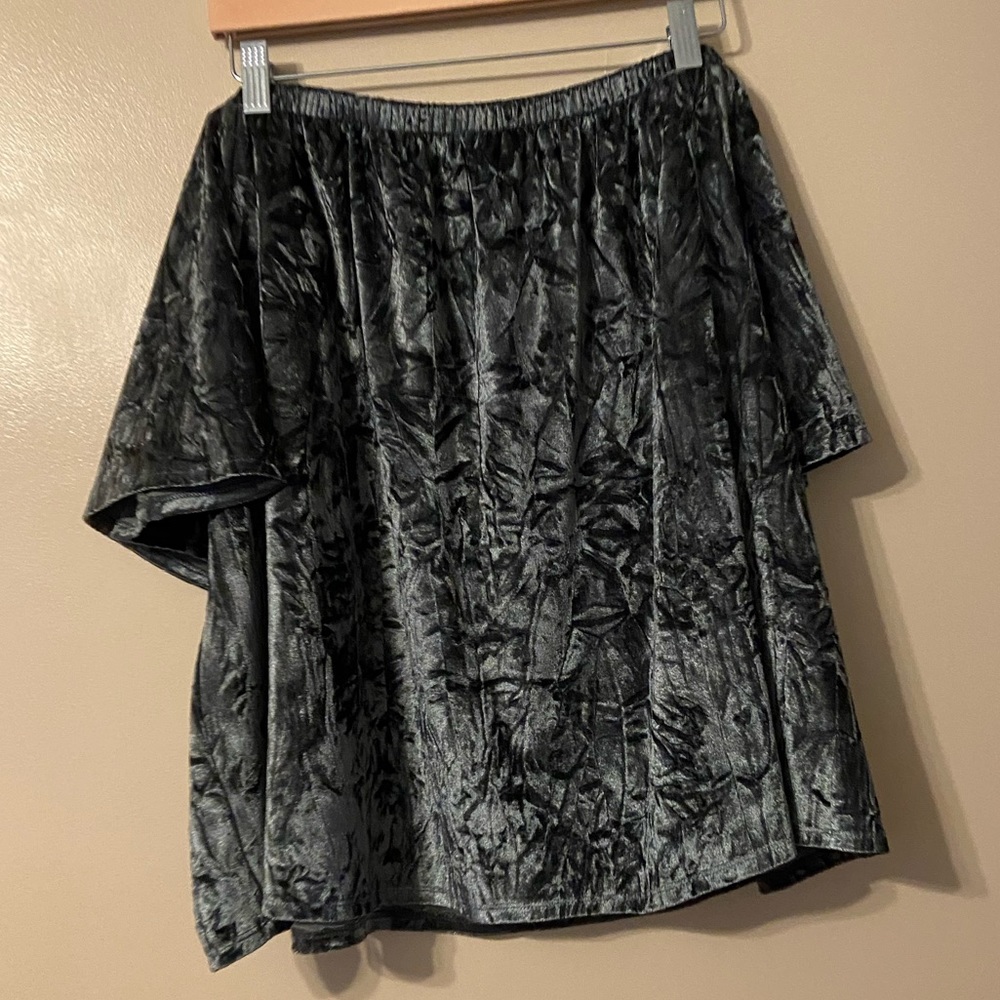crushed velvet off shoulder top